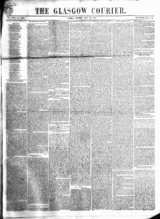 cover page of Glasgow Courier published on April 27, 1858