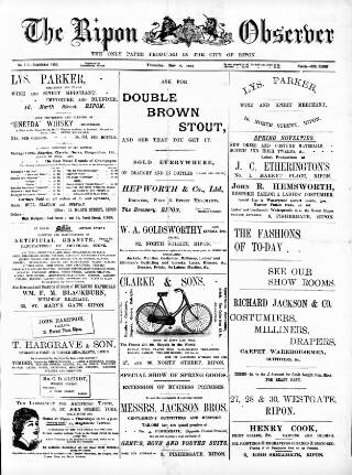cover page of Ripon Observer published on May 7, 1903