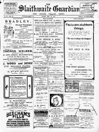 cover page of Colne Valley Guardian published on April 17, 1903