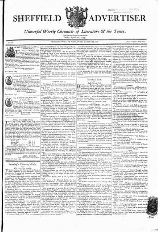 cover page of Sheffield Public Advertiser published on April 26, 1793