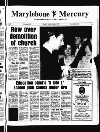 cover page of Marylebone Mercury published on June 2, 1978