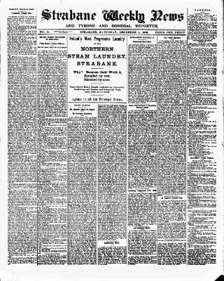 cover page of Strabane Weekly News published on December 4, 1909