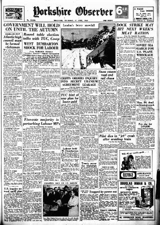 cover page of Bradford Observer published on April 27, 1950
