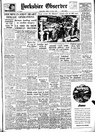 cover page of Bradford Observer published on June 2, 1950