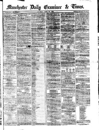 cover page of Manchester Daily Examiner & Times published on April 26, 1862
