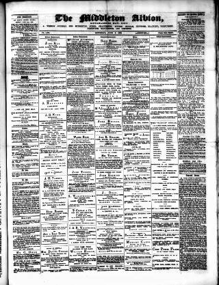 cover page of Middleton Albion published on June 2, 1888