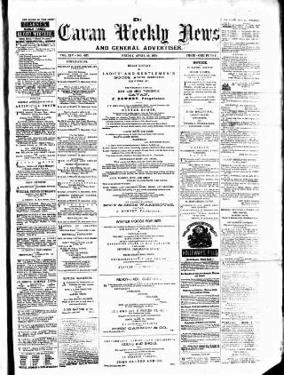 cover page of Cavan Weekly News and General Advertiser published on April 26, 1878