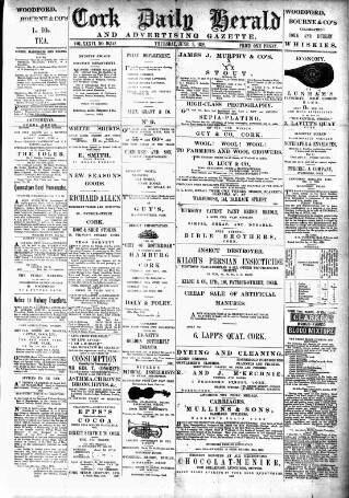 cover page of Cork Daily Herald published on June 2, 1892