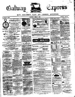 cover page of Galway Express published on March 5, 1881