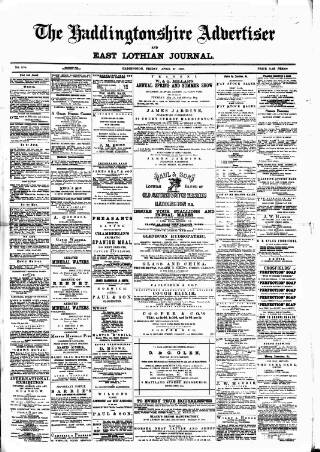 cover page of Haddingtonshire Advertiser and East-Lothian Journal published on April 27, 1888