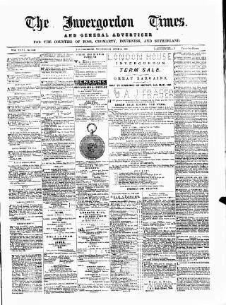 cover page of Invergordon Times and General Advertiser published on June 2, 1880