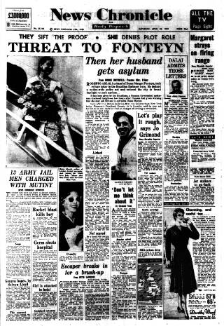 cover page of Daily News (London) published on April 25, 1959
