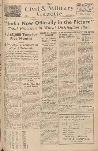 cover page of Civil & Military Gazette (Lahore) published on June 2, 1946