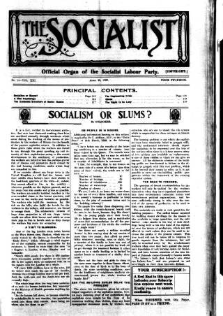 cover page of Socialist (Edinburgh) published on April 13, 1922