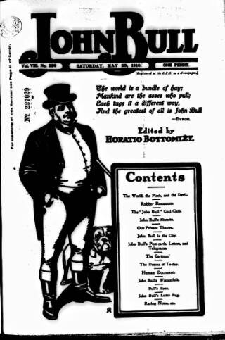 cover page of John Bull published on May 28, 1910