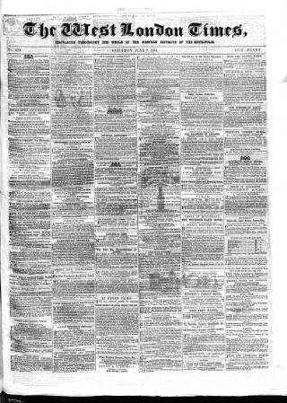 cover page of West London Times published on June 2, 1866