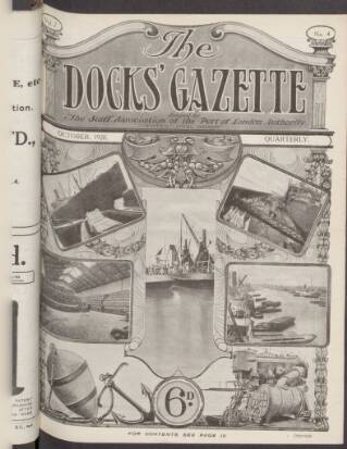 cover page of Docks' Gazette published on October 1, 1920