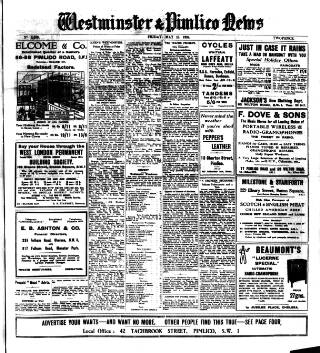 cover page of Westminster & Pimlico News published on May 18, 1934
