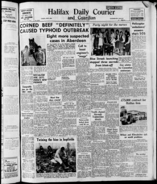 cover page of Halifax Evening Courier published on June 2, 1964