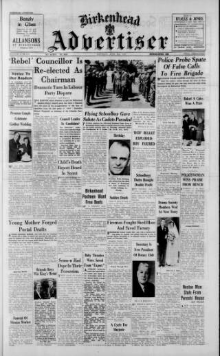 cover page of Birkenhead & Cheshire Advertiser published on June 2, 1951