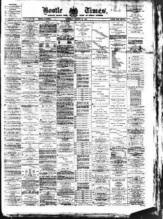 cover page of Bootle Times published on August 19, 1882