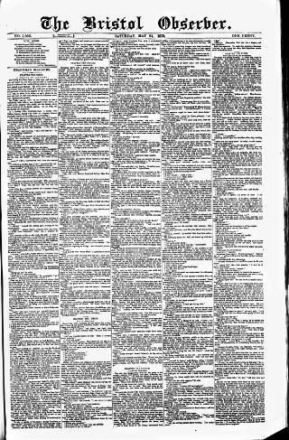 cover page of Bristol Observer published on May 24, 1879