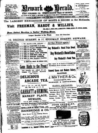 cover page of Newark Herald published on June 2, 1900