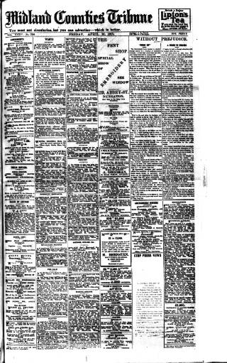 cover page of Midland Counties Tribune published on April 27, 1917