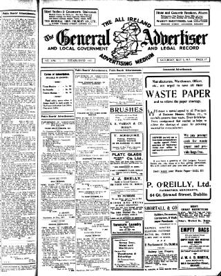 cover page of General Advertiser for Dublin, and all Ireland published on May 5, 1917