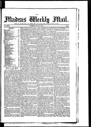 cover page of Madras Weekly Mail published on May 25, 1893