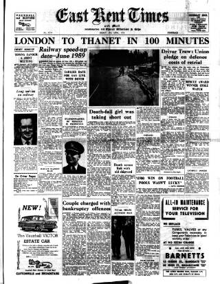 cover page of East Kent Times and Mail published on April 25, 1958