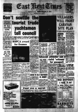 cover page of East Kent Times and Mail published on May 12, 1971