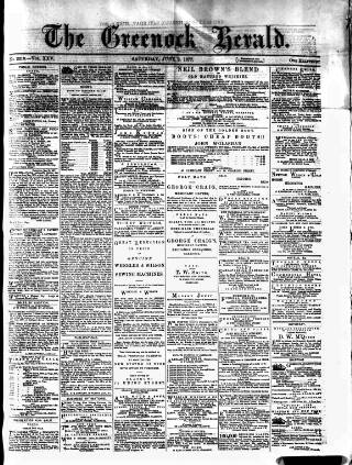 cover page of Greenock Herald published on June 2, 1877