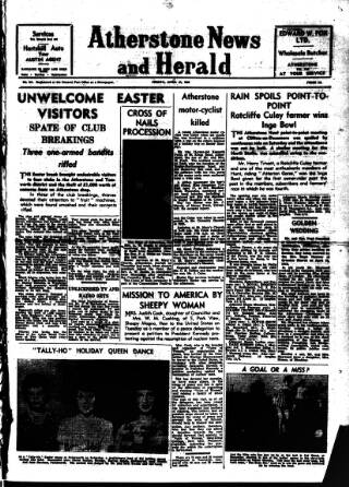 cover page of Atherstone News and Herald published on April 27, 1962