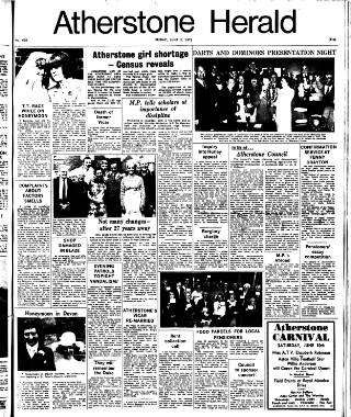 cover page of Atherstone News and Herald published on June 2, 1972