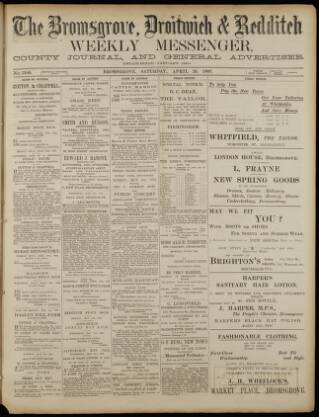 cover page of Bromsgrove & Droitwich Messenger published on April 26, 1902