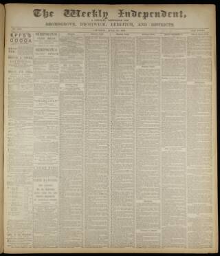 cover page of Weekly Independent (Bromsgrove) published on April 18, 1891
