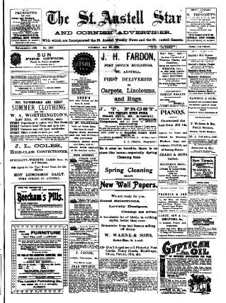 cover page of St. Austell Star published on May 25, 1905