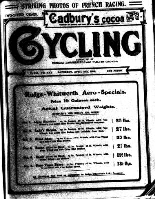 cover page of Cycling published on April 25, 1903