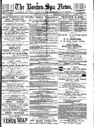 cover page of Boston Spa News published on April 19, 1895