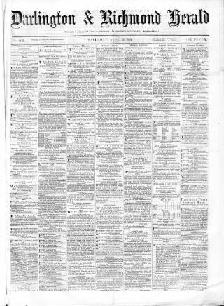 cover page of Darlington & Richmond Herald published on April 25, 1874