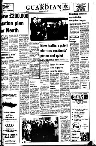 cover page of Neath Guardian published on April 19, 1974