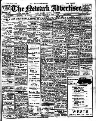 cover page of Newark Advertiser published on June 2, 1937