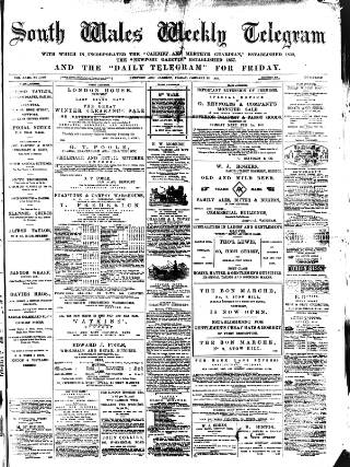 cover page of South Wales Daily Telegram published on January 28, 1881
