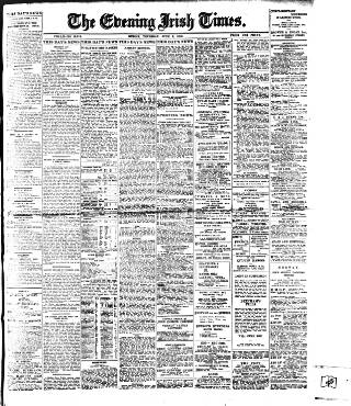 cover page of Evening Irish Times published on June 2, 1910