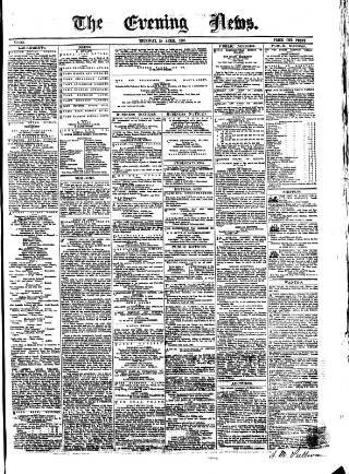 cover page of Evening News (Dublin) published on April 25, 1861