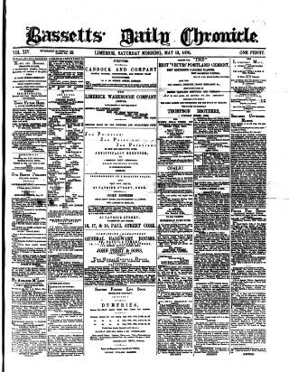 cover page of Bassett's Chronicle published on May 13, 1876