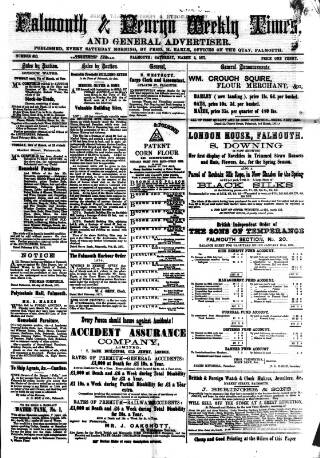 cover page of Cornish Echo and Falmouth & Penryn Times published on March 4, 1871