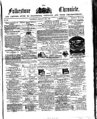 cover page of Folkestone Chronicle published on January 25, 1862