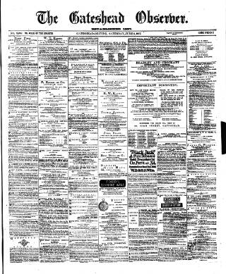 cover page of Gateshead Observer published on June 2, 1877